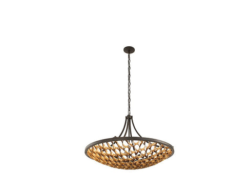 Ventura 8-Light Pendant in Matte Black and Gold